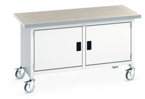 1500mm Wide Storage Benches Bott Mobile Bench1500Wx750Dx840mmH - 2 Cupboards & Lino Top